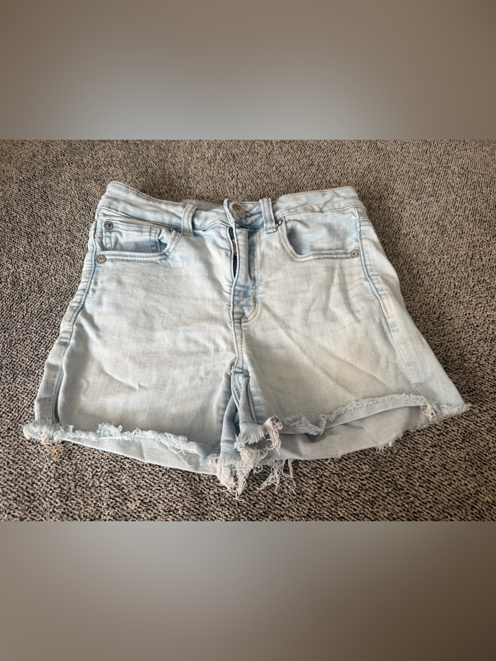 American Eagle Outfitters Light Blue Frayed Denim Shorts